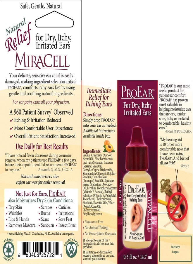 Miracell ProEar, Ear Drops for Itchy Ears, Ear Wax Softener, Clogged Ears, Dry Ears, for Adults Babies. 0.5oz - Image 5